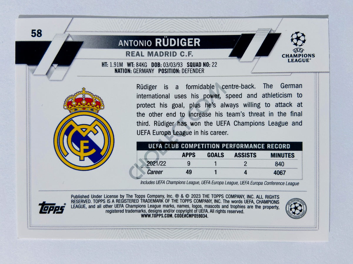 Antonio Rüdiger - Real Madrid C.F. 2022-23 Topps UEFA Club Competitions #58