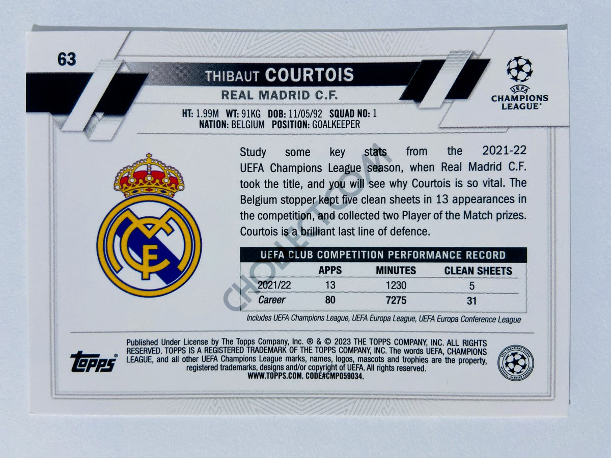 Thibaut Courtois - Real Madrid C.F. 2022-23 Topps UEFA Club Competitions #63