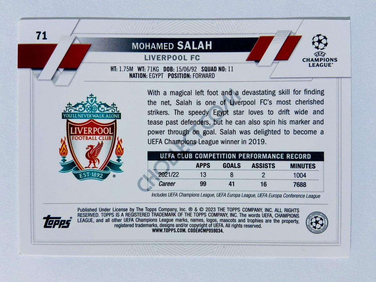 Mohamed Salah - Liverpool FC 2022-23 Topps UEFA Club Competitions #71