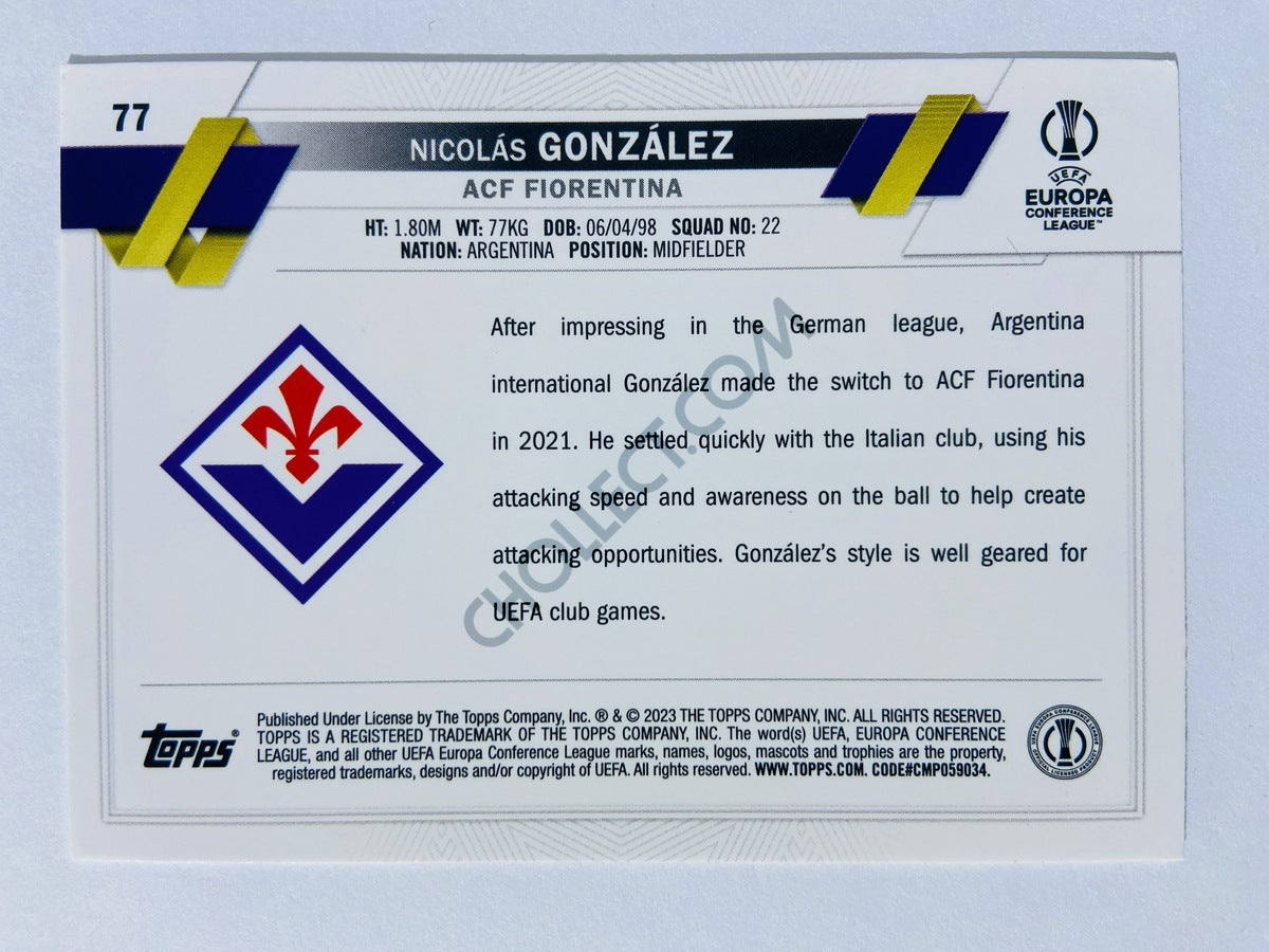 Nicolas Gonzalez - ACF Fiorentina 2022-23 Topps UEFA Club Competitions #77