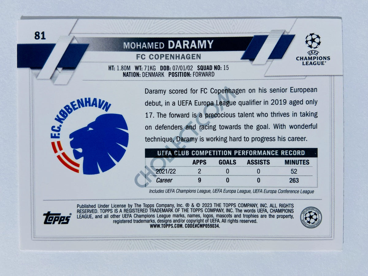 Mohamed Daramy - FC Copenhagen 2022-23 Topps UEFA Club Competitions Future Stars #81