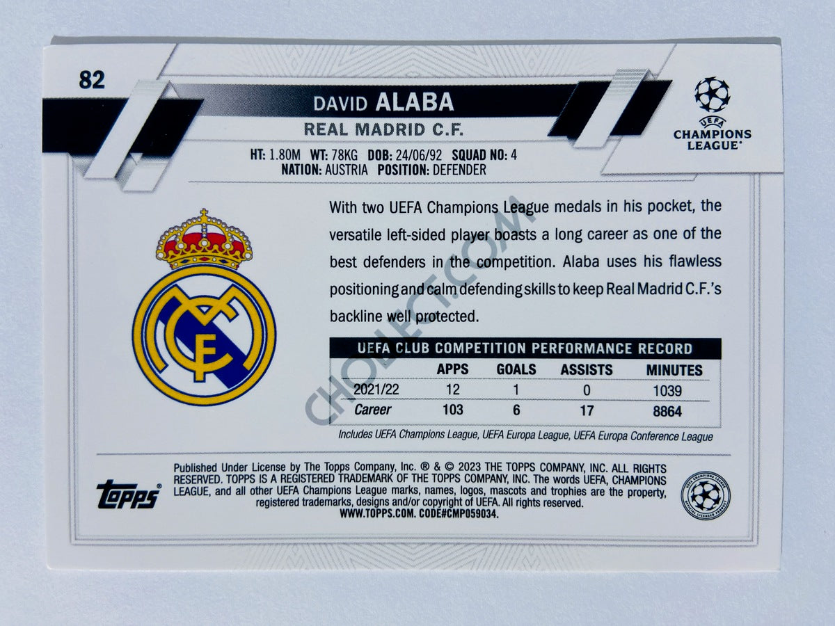 David Alaba - Real Madrid C.F. 2022-23 Topps UEFA Club Competitions #82