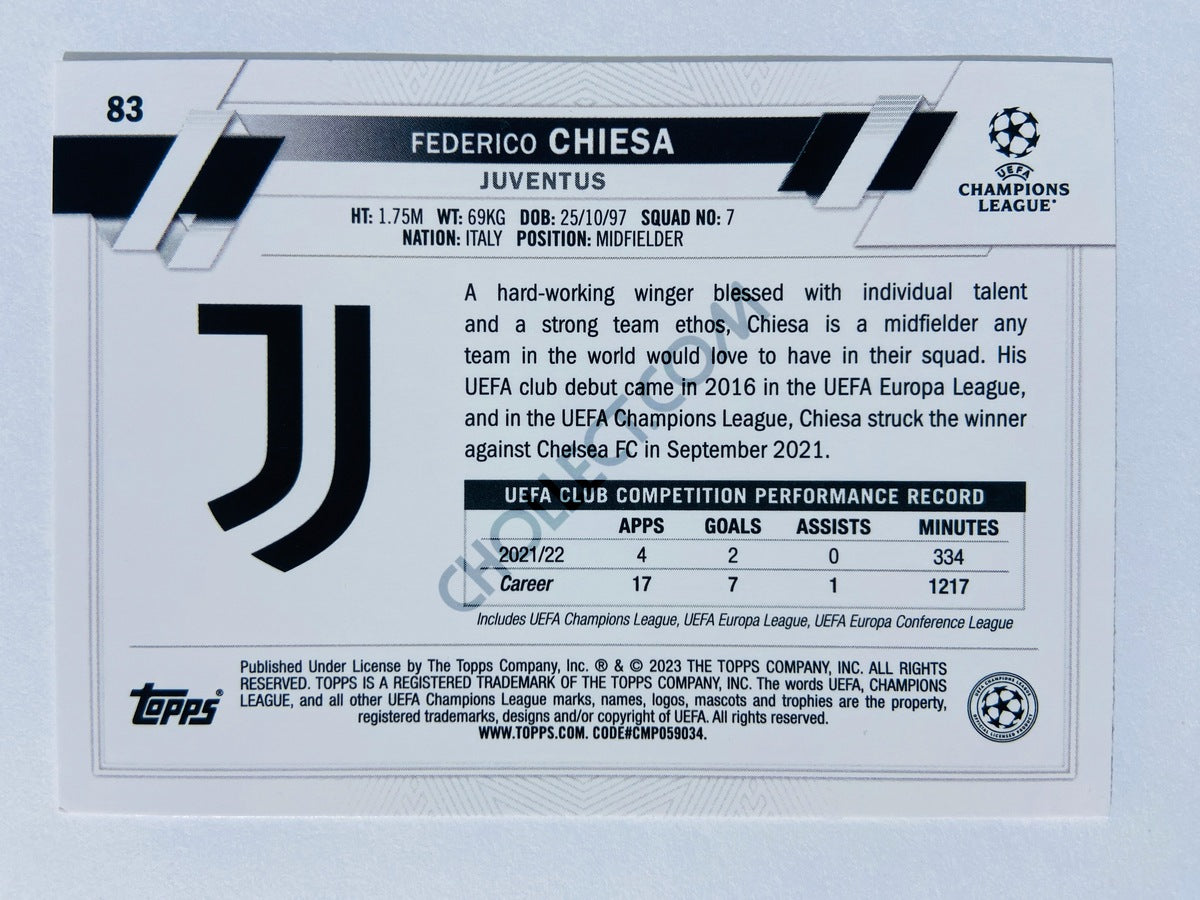 Federico Chiesa - Juventus 2022-23 Topps UEFA Club Competitions #83