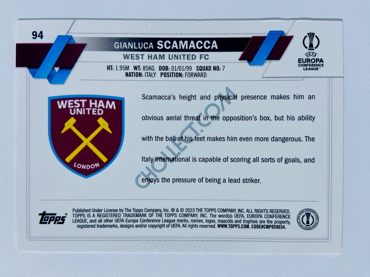 Gianluca Scamacca - West Ham United FC 2022-23 Topps UEFA Club Competitions #94