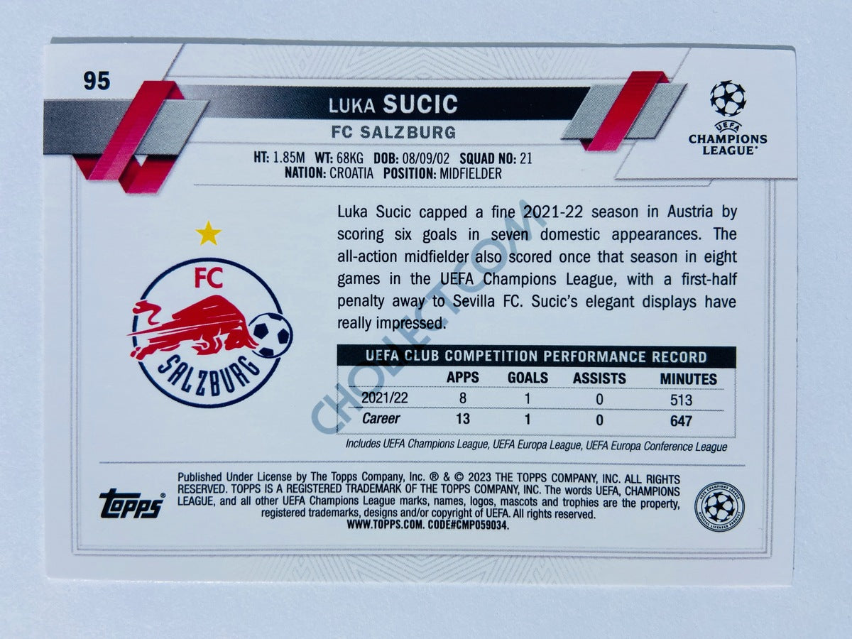 Luka Sucic - FC Salzburg 2022-23 Topps UEFA Club Competitions #95