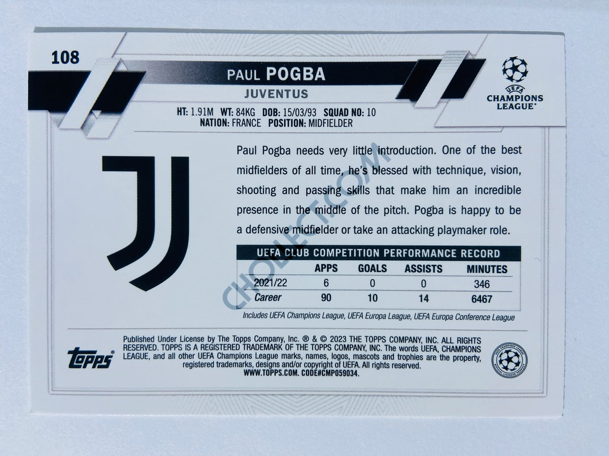 Paul Pogba - Juventus 2022-23 Topps UEFA Club Competitions #108