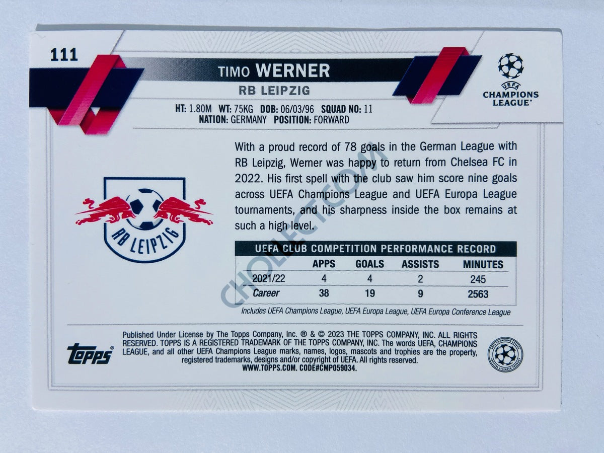 Timo Werner - RB Leipzig 2022-23 Topps UEFA Club Competitions #111