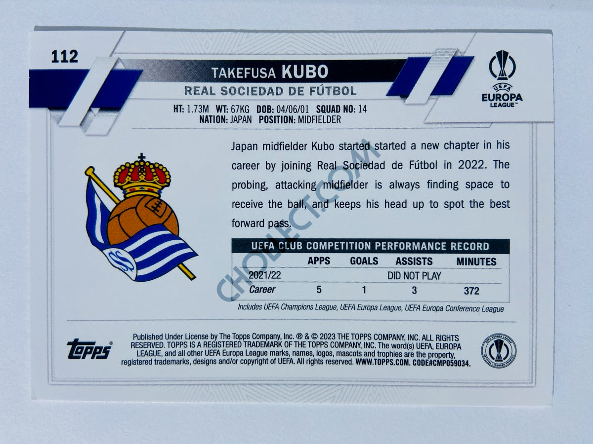 Takefusa Kubo - Real Sociedad de Fútbol 2022-23 Topps UEFA Club Competitions #112