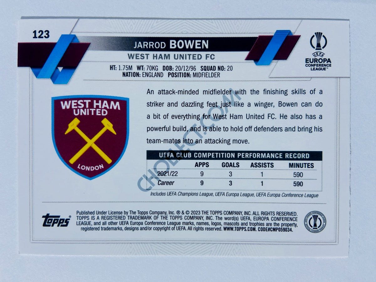 Jarrod Bowen - West Ham United FC 2022-23 Topps UEFA Club Competitions #123