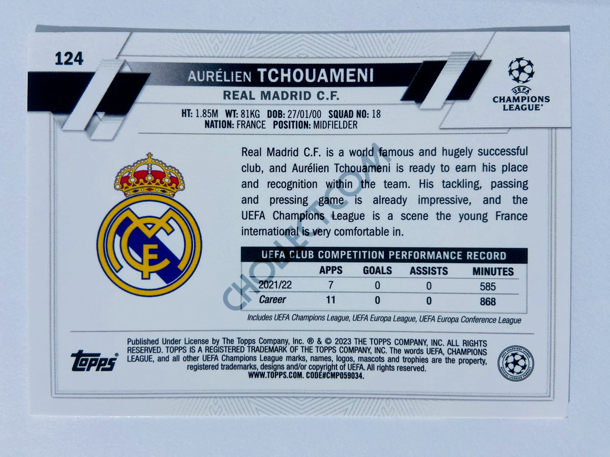 Aurelien Tchouameni - Real Madrid C.F. 2022-23 Topps UEFA Club Competitions Future Stars #124