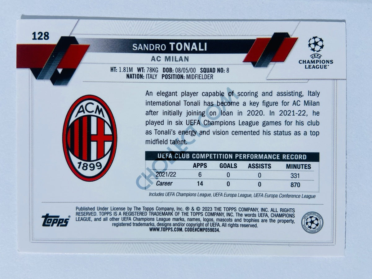 Sandro Tonali - AC Milan 2022-23 Topps UEFA Club Competitions #128