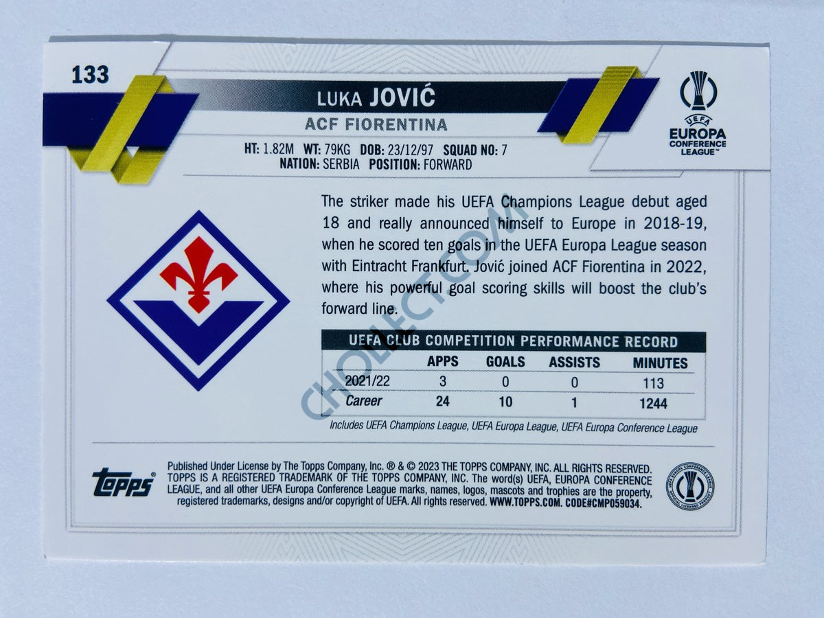 Luka Jovic - ACF Fiorentina 2022-23 Topps UEFA Club Competitions #133