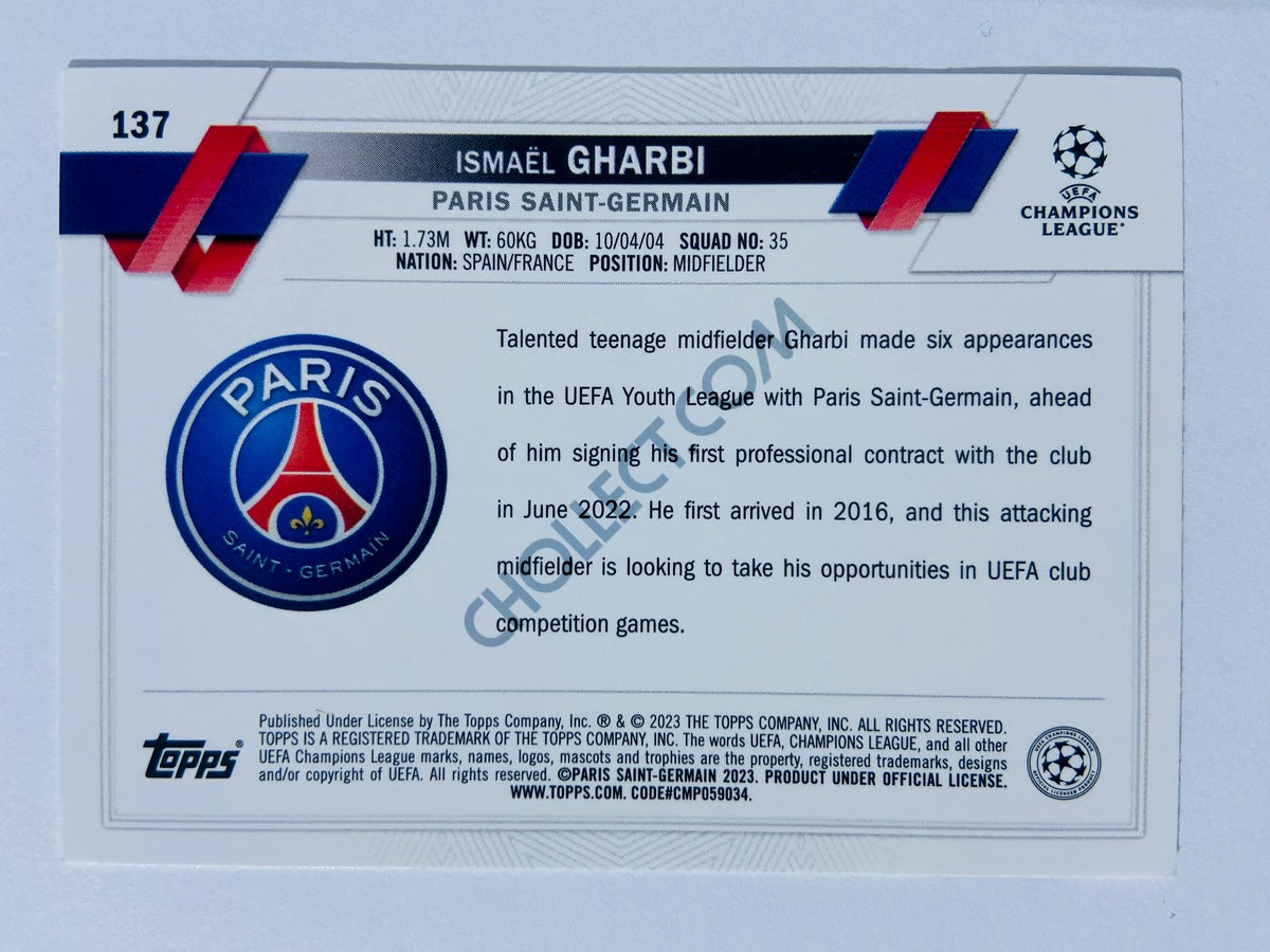 Ismaël Gharbi - Paris Saint-Germain 2022-23 Topps UEFA Club Competitions Future Stars #137