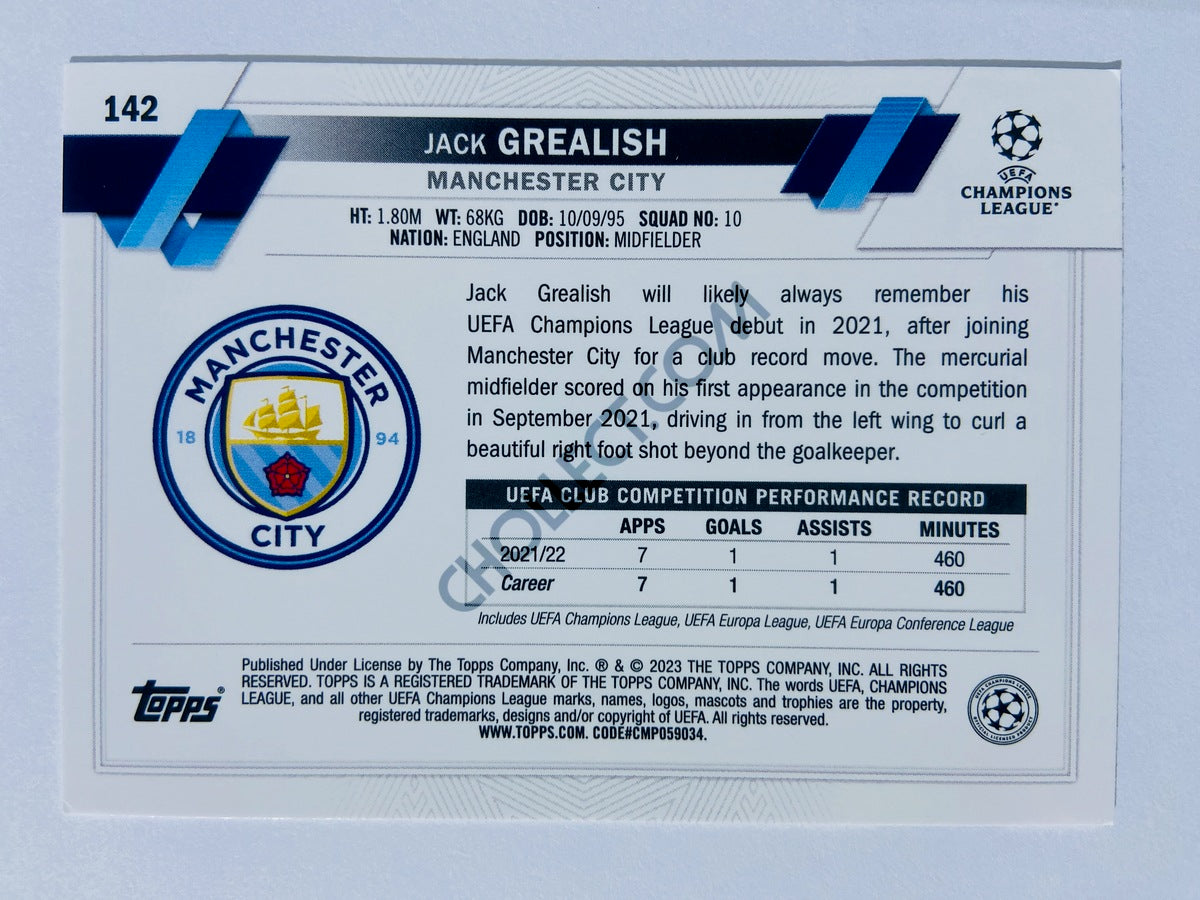 Jack Grealish - Manchester City 2022-23 Topps UEFA Club Competitions #142