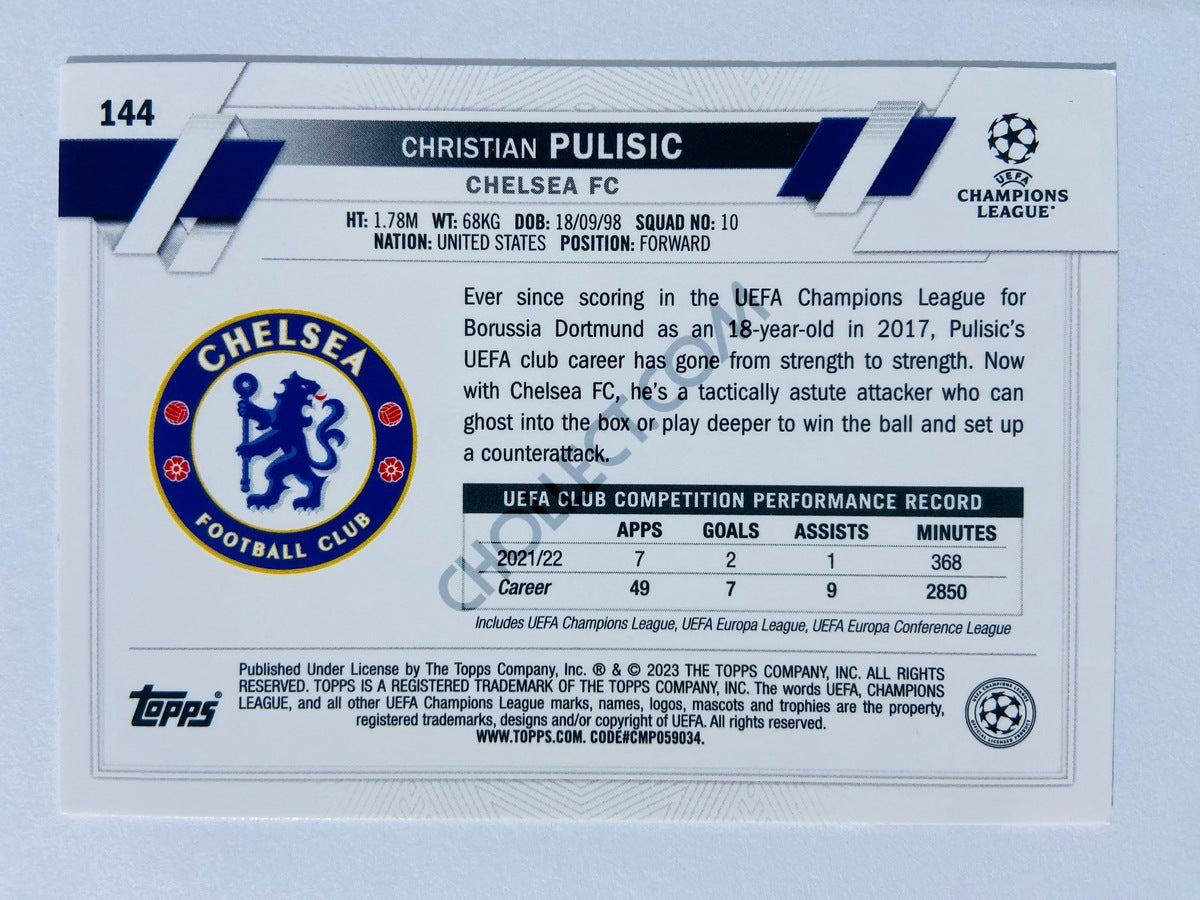 Christian Pulisic - Chelsea FC 2022-23 Topps UEFA Club Competitions #144