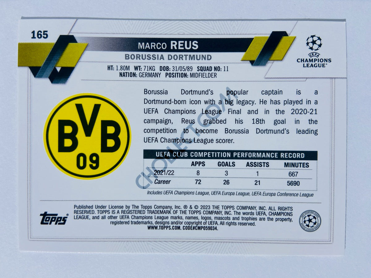 Marco Reus - Borussia Dortmund 2022-23 Topps UEFA Club Competitions #165