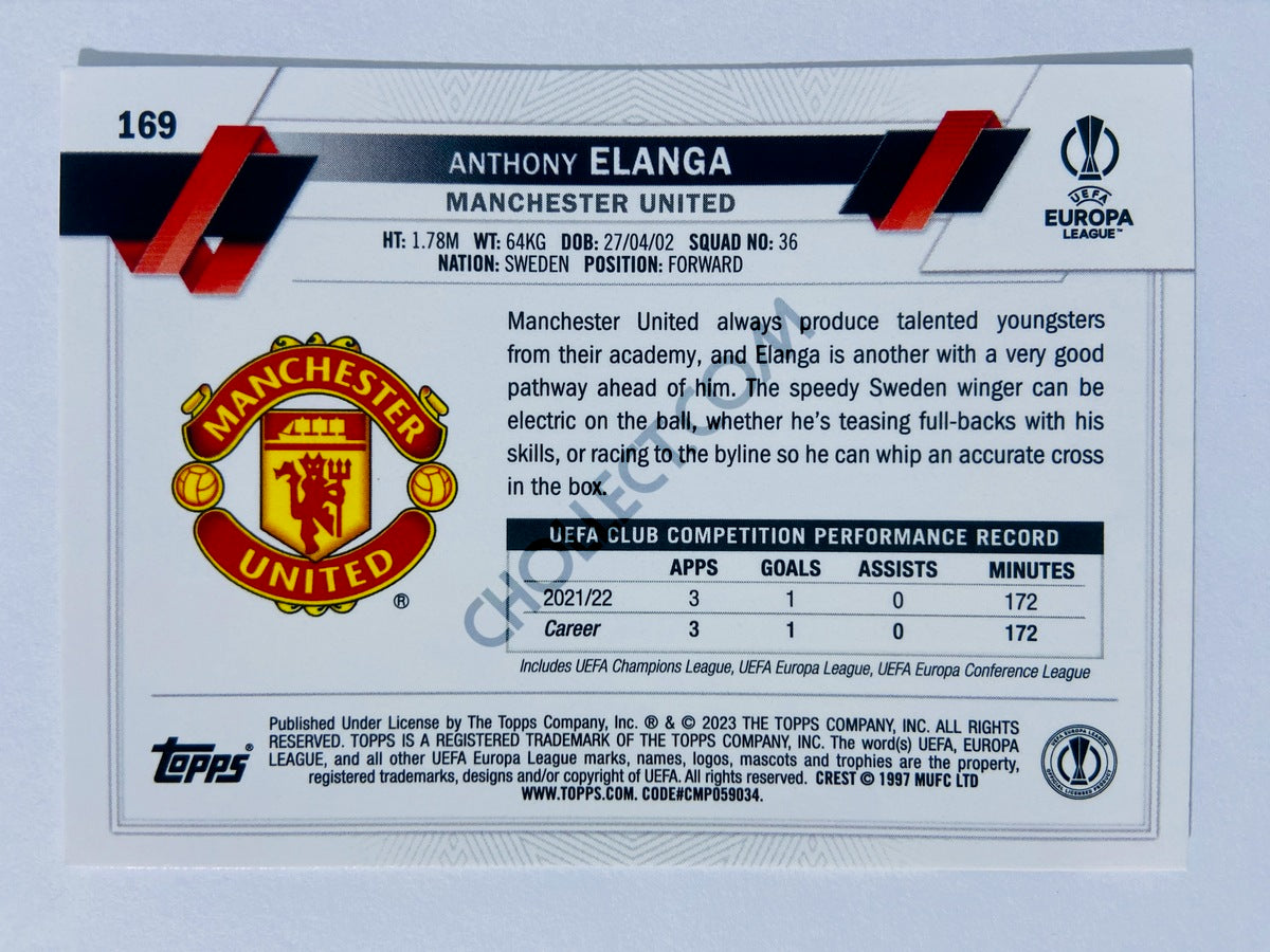 Anthony Elanga - Manchester United 2022-23 Topps UEFA Club Competitions Future Stars #169