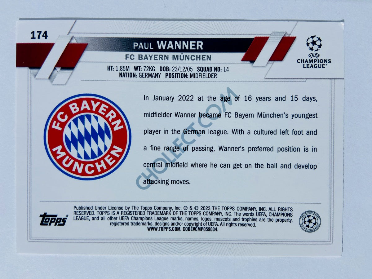 Paul Wanner - FC Bayern München 2022-23 Topps UEFA Club Competitions #174