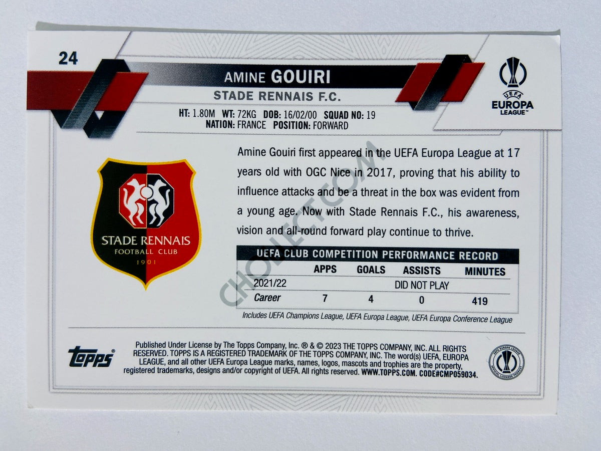 Amine Gouiri - Stade Rennais F.C. 2022-23 Topps UEFA Club Competitions RC Rookie #24