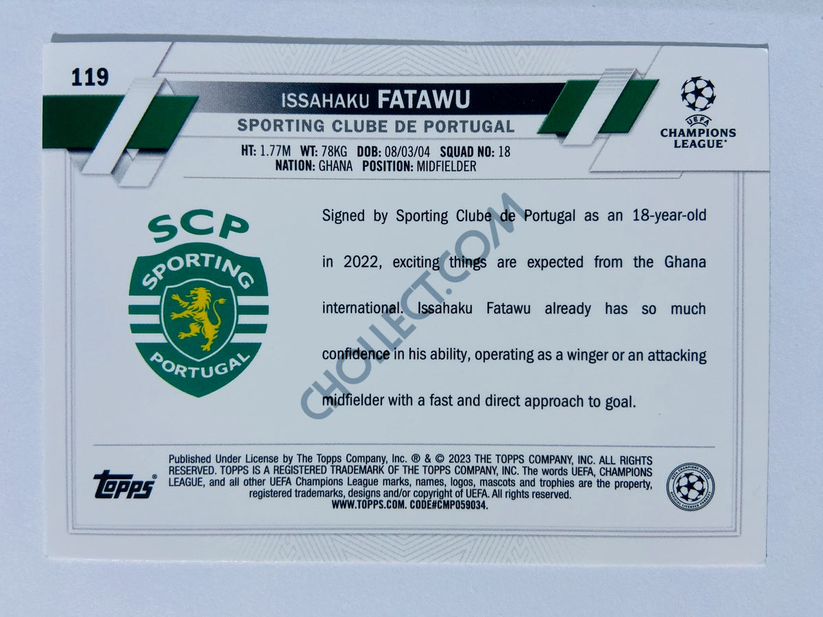 Issahaku Fatawu - Sporting Clube de Portugal 2022-23 Topps UEFA Club Competitions RC Rookie #119