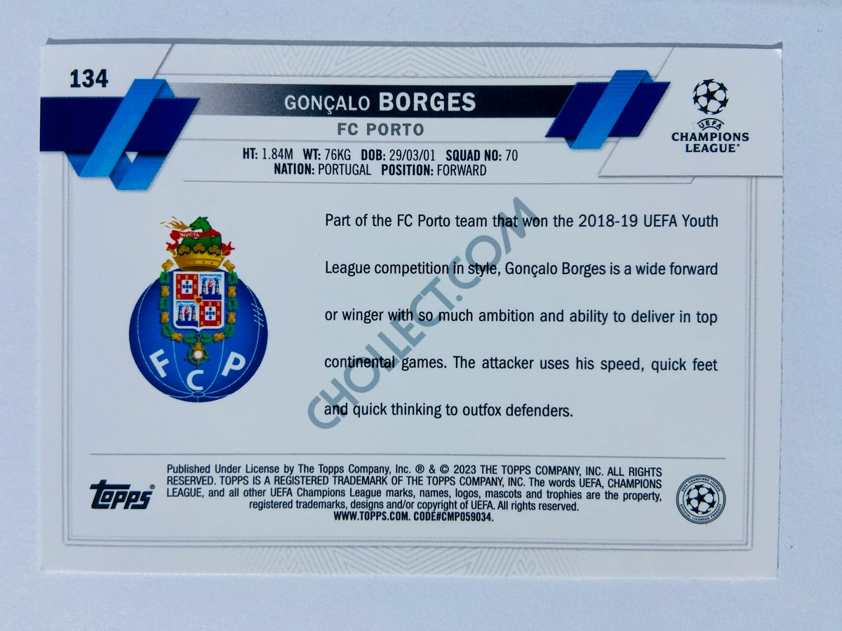 Goncalo Borges - FC Porto 2022-23 Topps UEFA Club Competitions RC Rookie #134