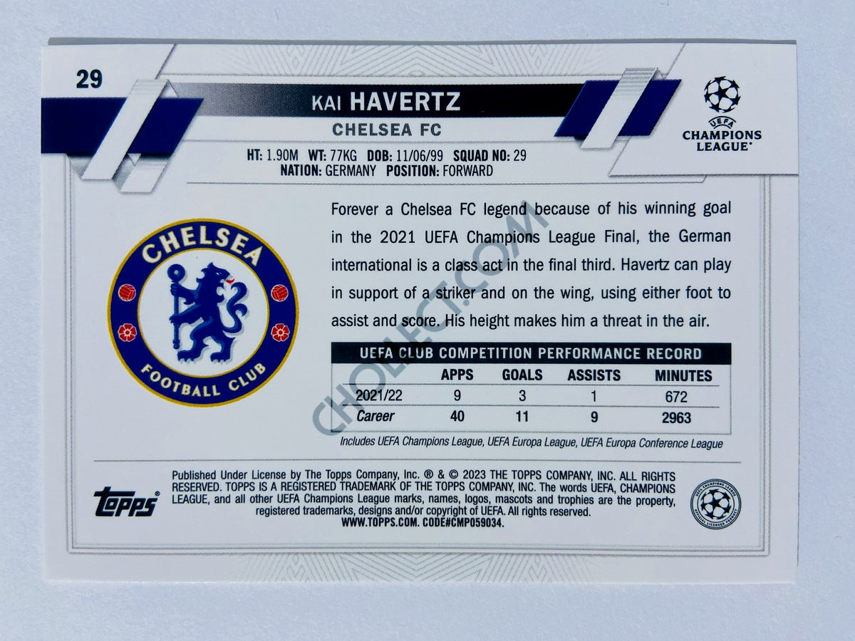 Kai Havertz - Chelsea FC 2022-23 Topps UEFA Club Competitions Inferno Foil Parallel #29