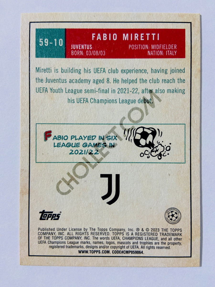 Fabio Miretti - Juventus 2022-23 Topps UEFA Club Competitions 1959 Topps #59-10