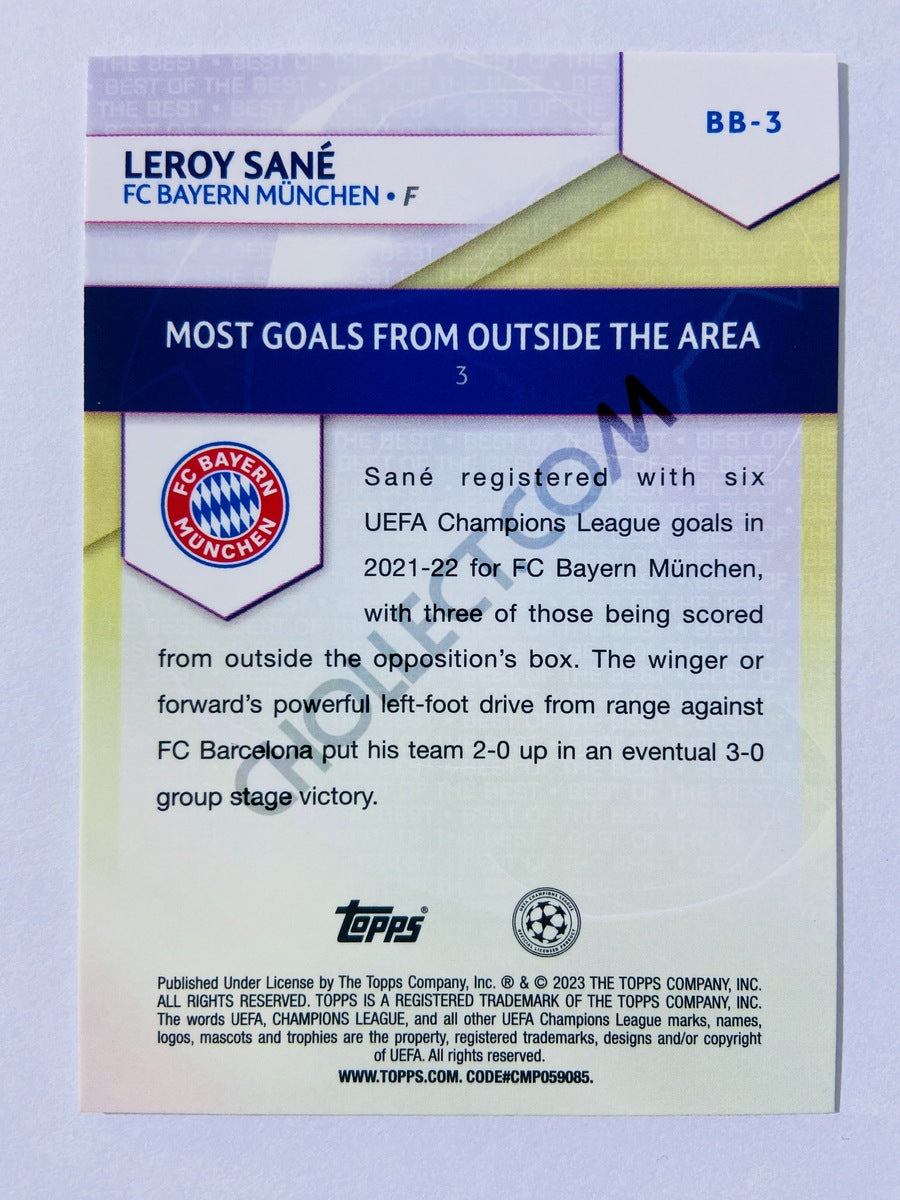 Leroy Sane - FC Bayern München 2022-23 Topps UEFA Club Competitions Best of the Best Insert #BB-3