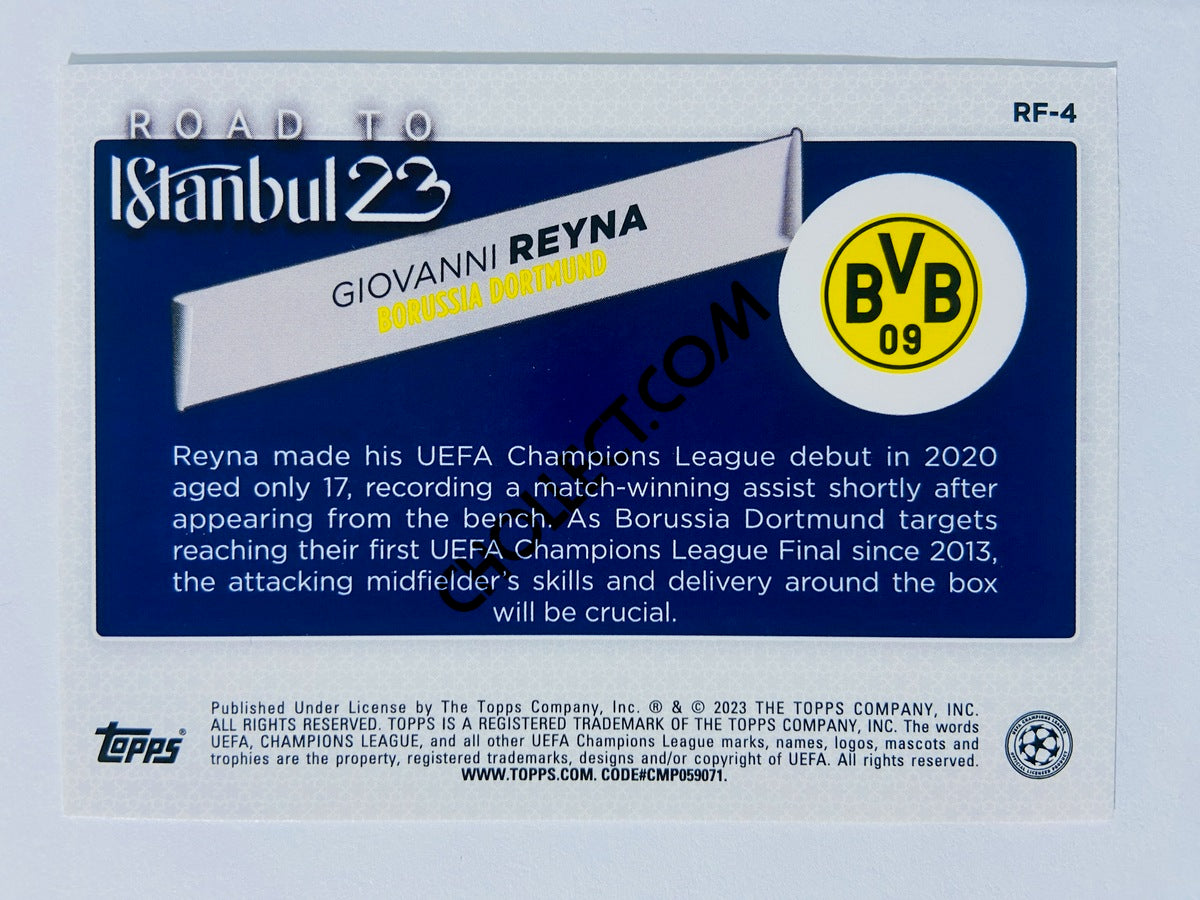 Giovanni Reyna - Borussia Dortmund 2022-23 Topps UEFA Club Competitions Road to the Final #RF-4