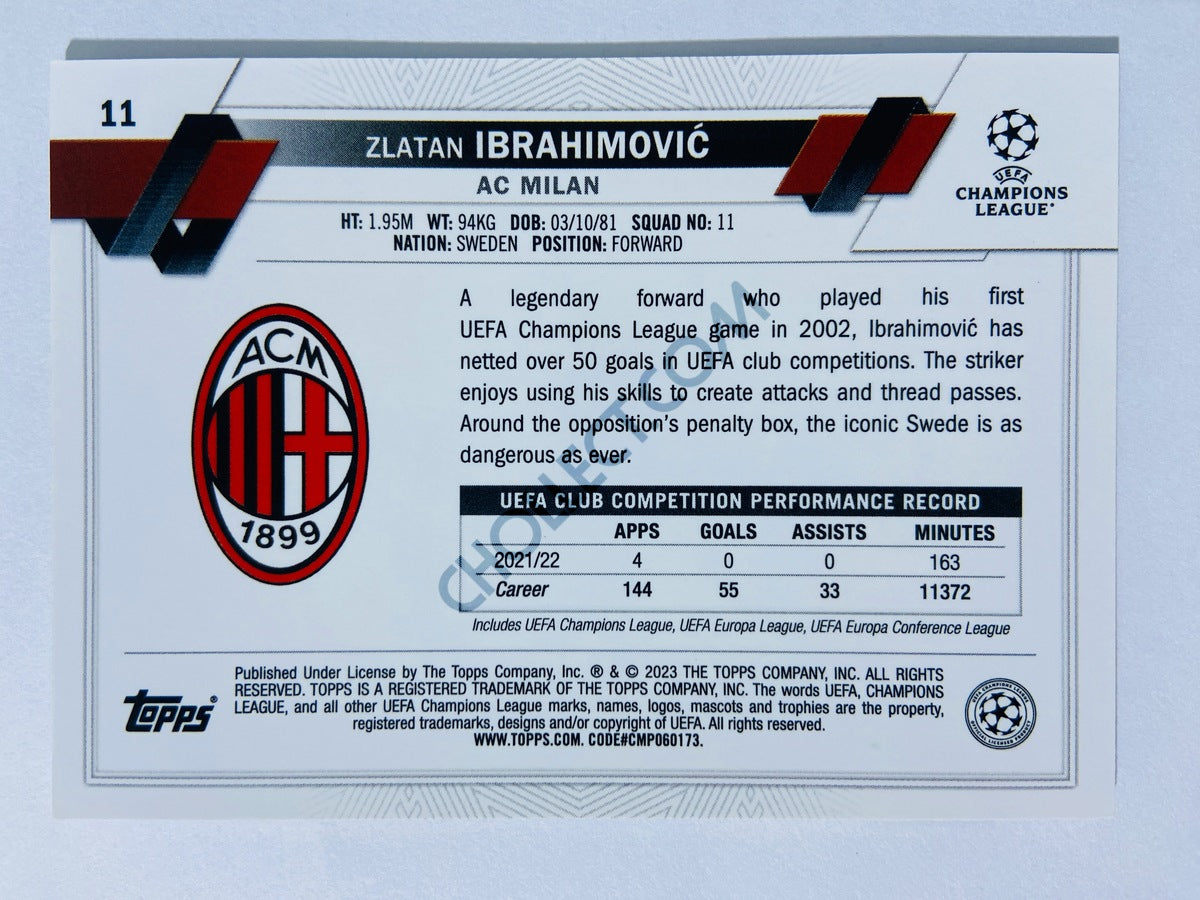 Zlatan Ibrahimović - AC Milan 2022-23 Topps Chrome UEFA Club Competitions #11