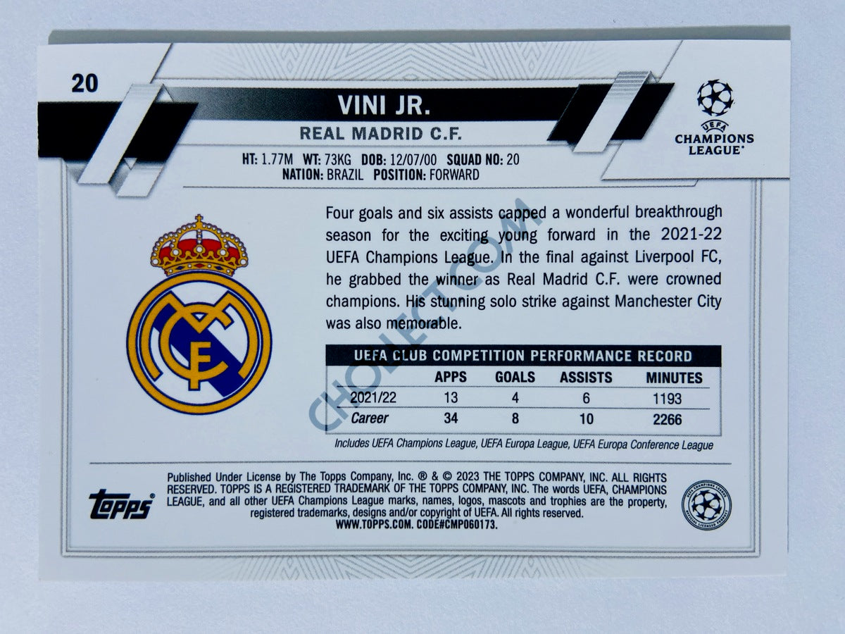 Vini Jr. - Real Madrid C.F. 2022-23 Topps Chrome UEFA Club Competitions #20