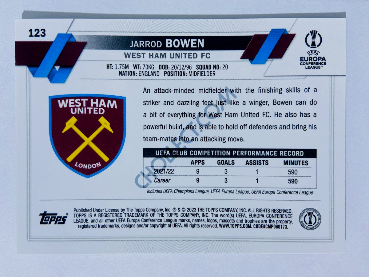 Jarrod Bowen - West Ham United FC 2022-23 Topps Chrome UEFA Club Competitions #123