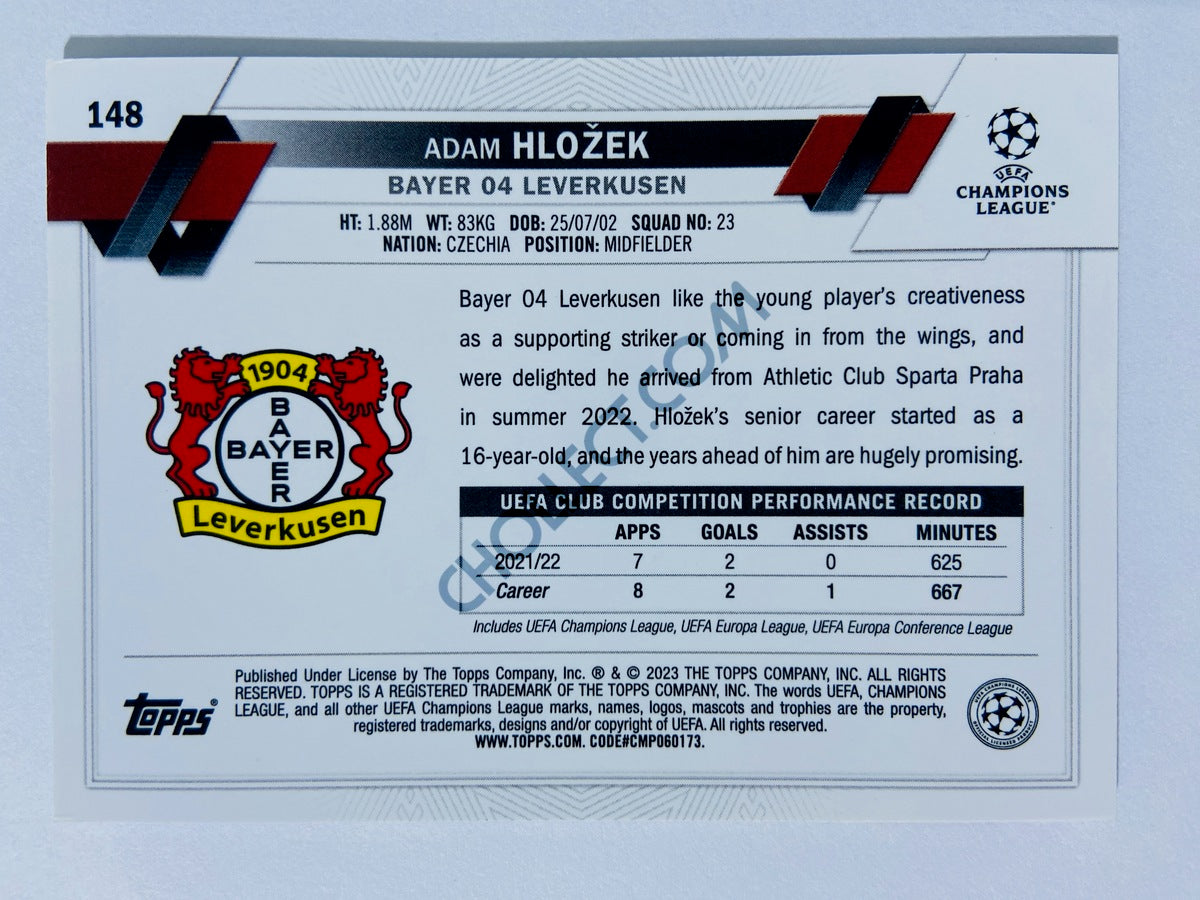 Adam Hložek - Bayer 04 Leverkusen 2022-23 Topps Chrome UEFA Club Competitions #148