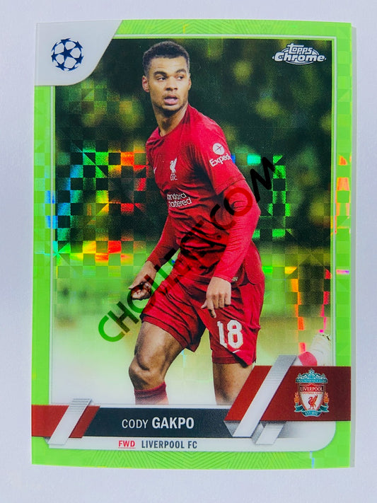 Cody Gakpo - Liverpool FC 2022-23 Topps Chrome UEFA Club Competitions #102 Neon Green X-Fractor /399