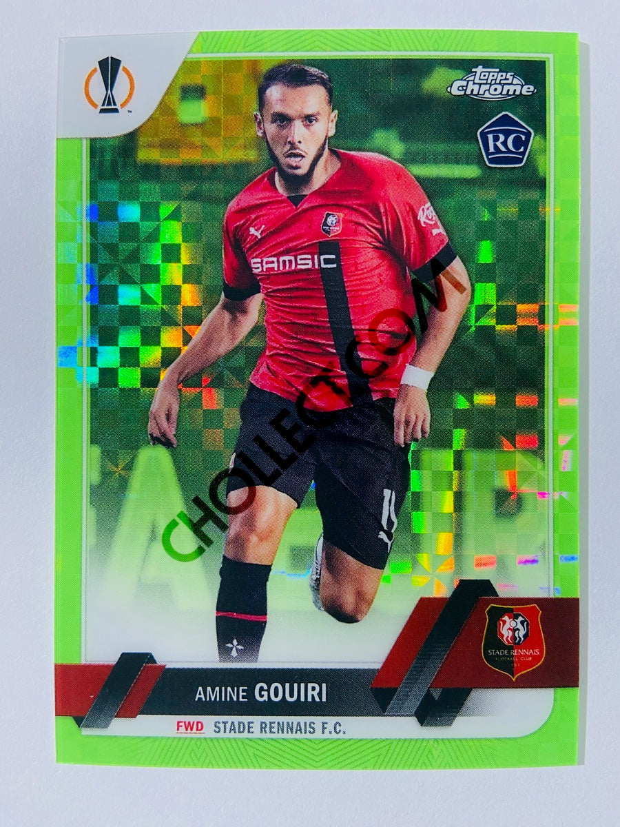 Amine Gouiri - Stade Rennais F.C. 2022-23 Topps Chrome UEFA Club Competitions RC Rookie #24 Neon Green X-Fractor /399