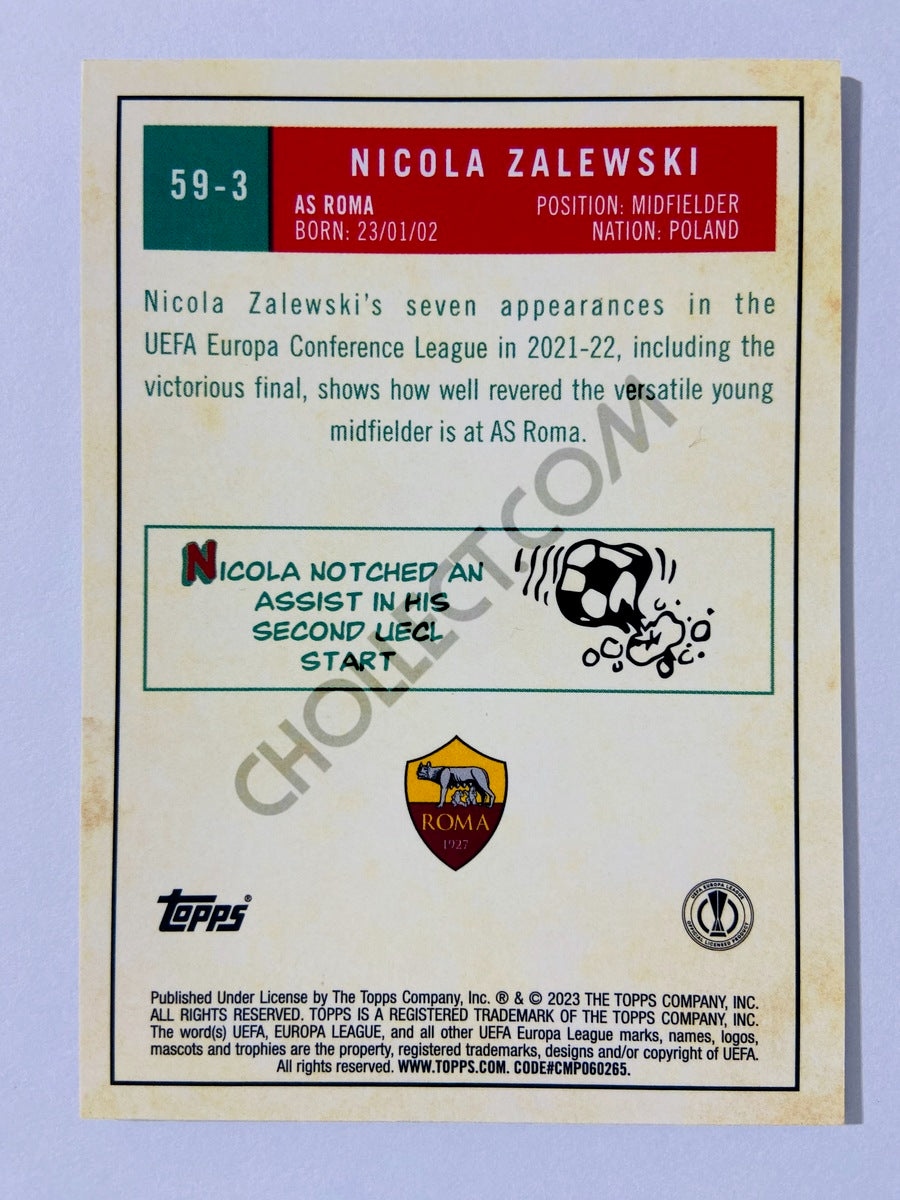 Nicola Zalewski - AS Roma 2022-23 Topps Chrome UEFA Club Competitions 1959 Topps Insert RC Rookie #59-3