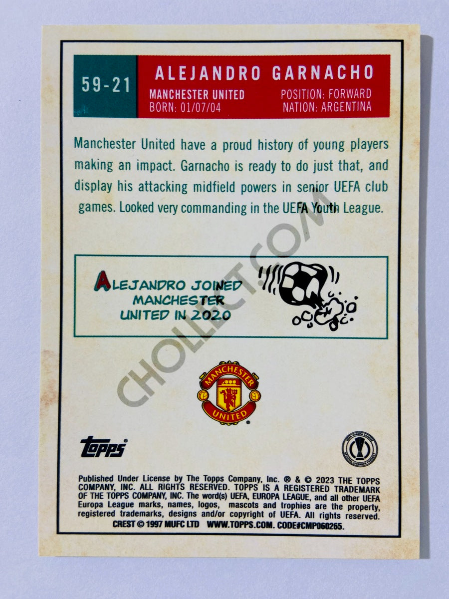 Alejandro Garnacho - Manchester United 2022-23 Topps Chrome UEFA Club Competitions 1959 Topps Insert RC Rookie #59-21