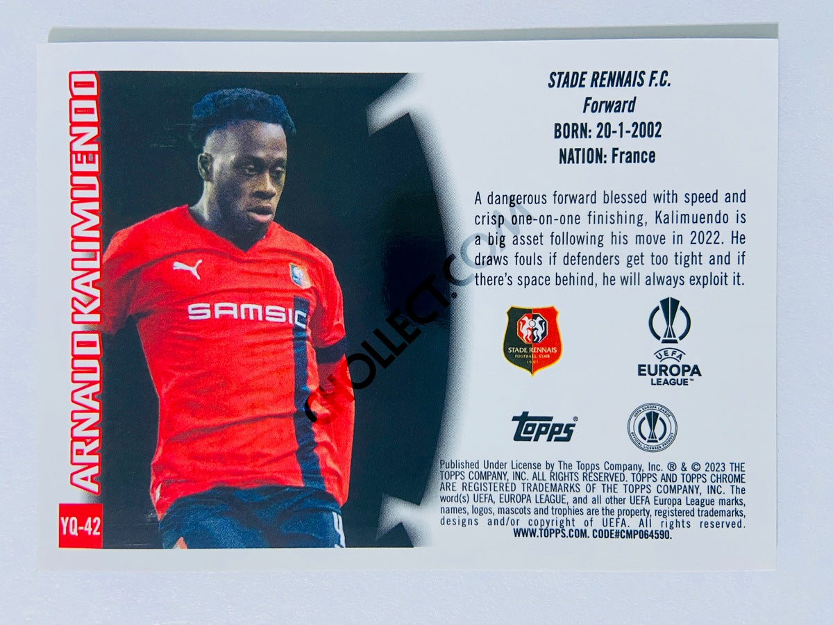 Arnaud Kalimuendo - Stade Rennais F.C. 2022-23 Topps Chrome UEFA Club Competitions Youthquake RC Rookie #YQ-42