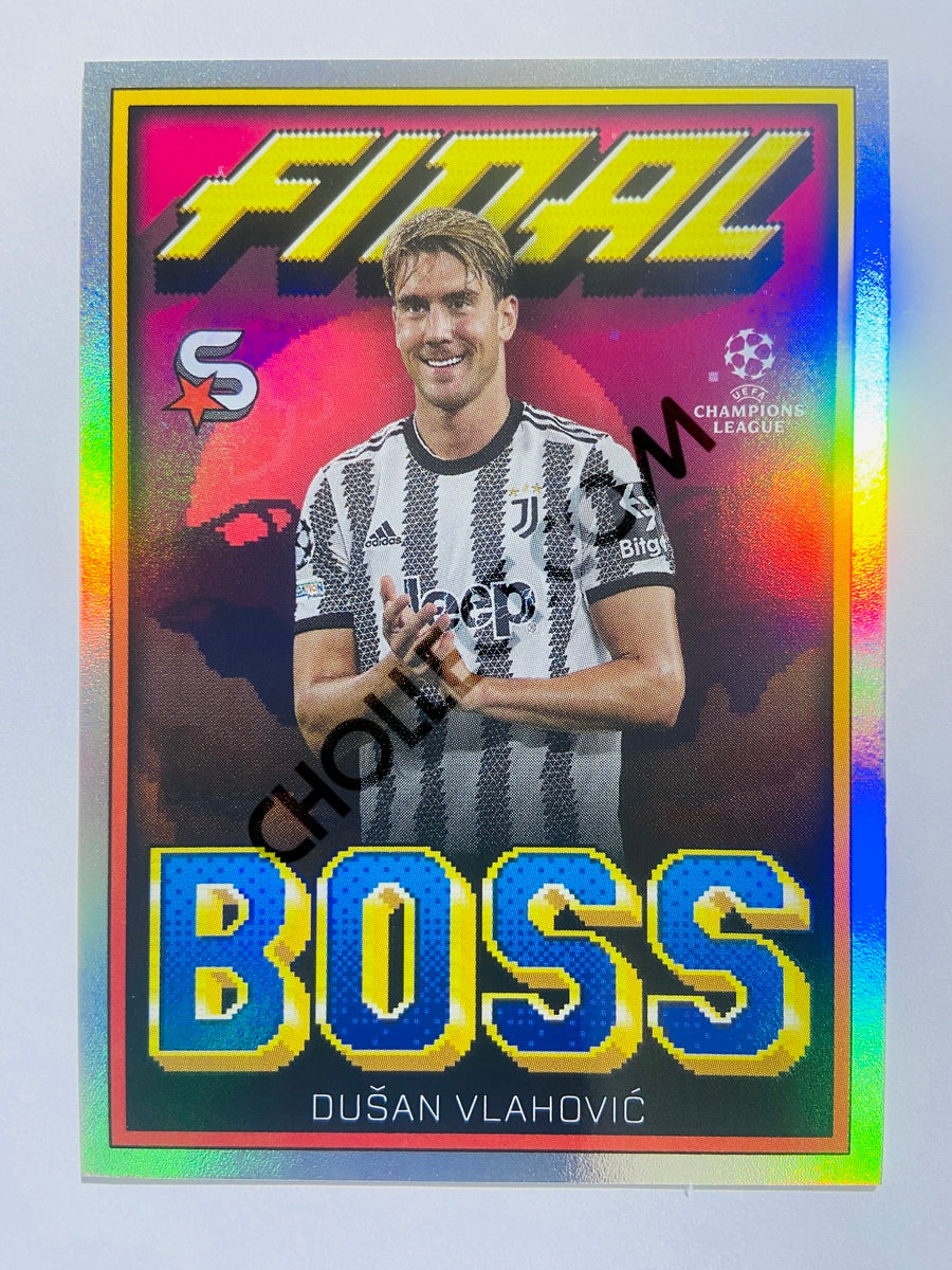 Dušan Vlahović – Juventus 2022-23 Topps UEFA Superstars Final Boss Insert #FB-DV