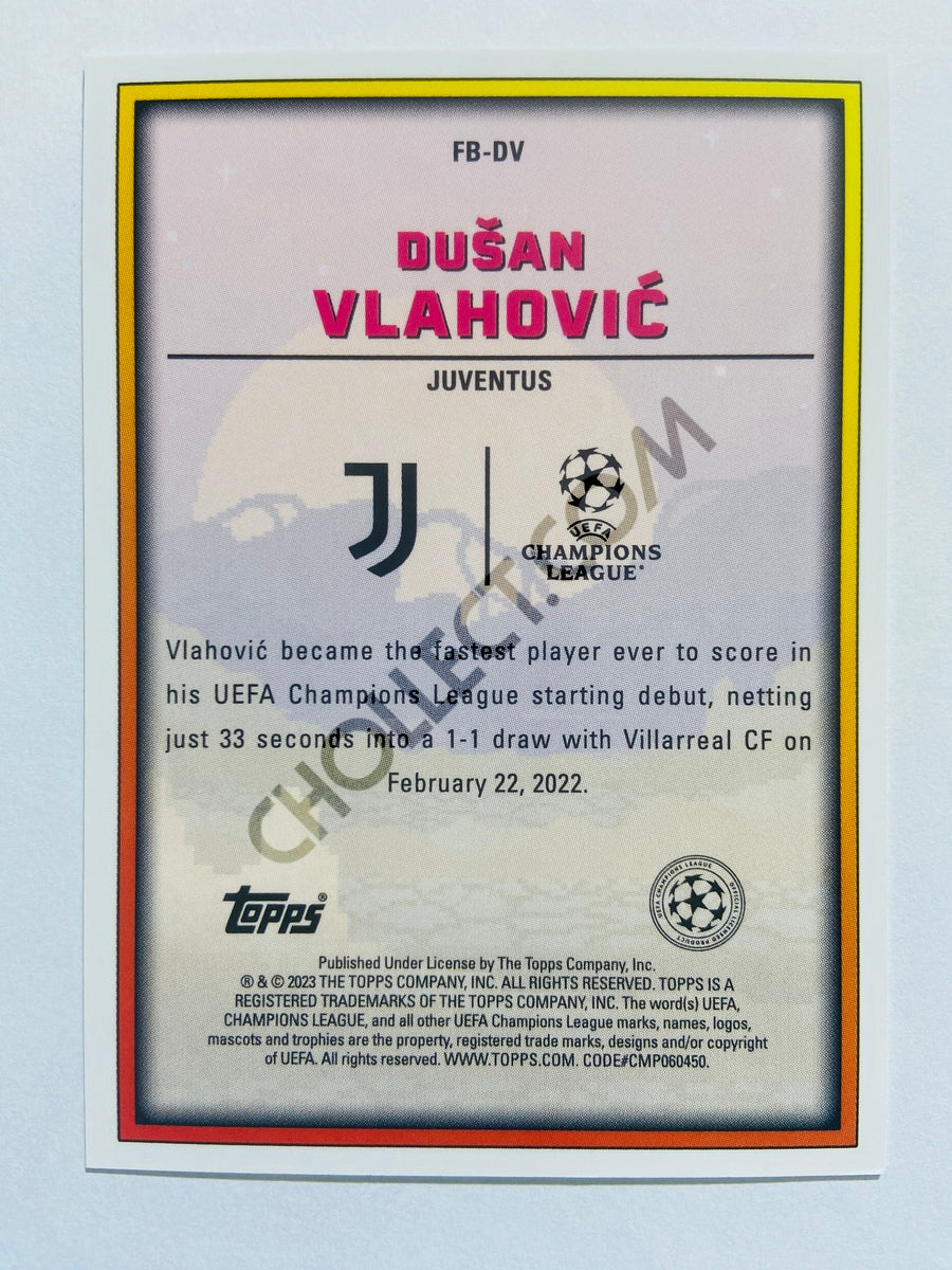 Dušan Vlahović – Juventus 2022-23 Topps UEFA Superstars Final Boss Insert #FB-DV