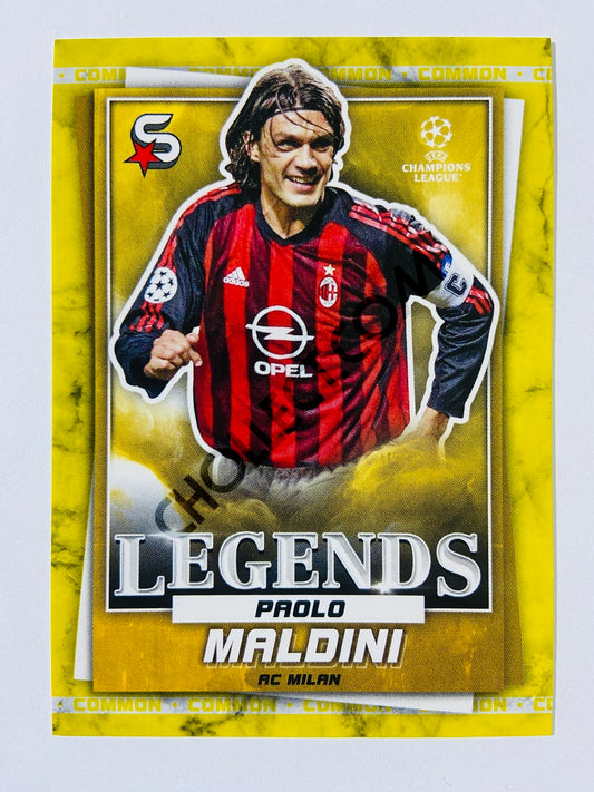 Paolo Maldini - AC Milan 2022-23 Topps UEFA Superstars Legends Common Yellow Parallel #197