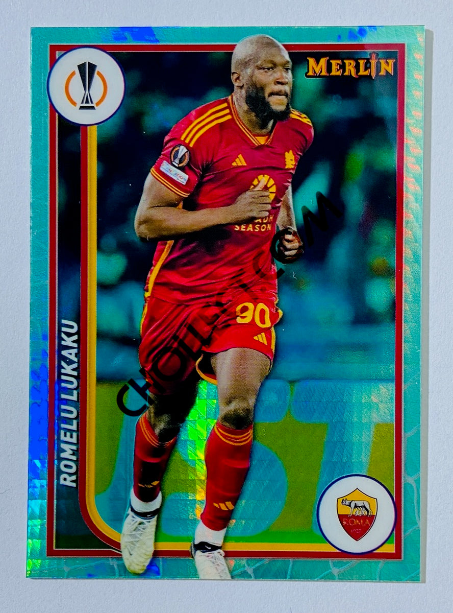 Romelu Lukaku - AS Roma 2023-24 Topps Merlin Aqua Prism Parallel #16