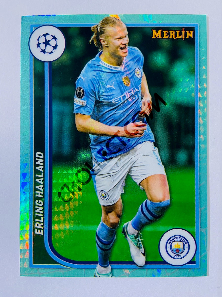 Erling Haaland - Manchester City 2023-24 Topps Merlin Aqua Prism Parallel #73