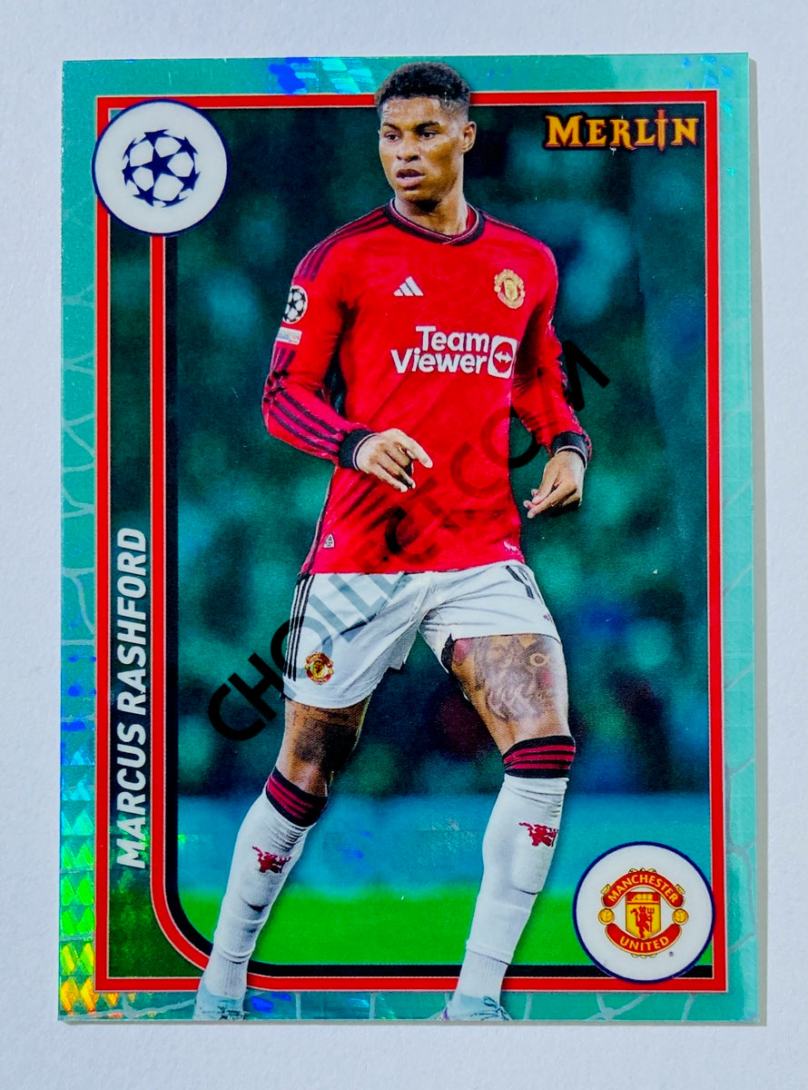 Marcus Rashford - Manchester United 2023-24 Topps Merlin Aqua Prism Parallel #80