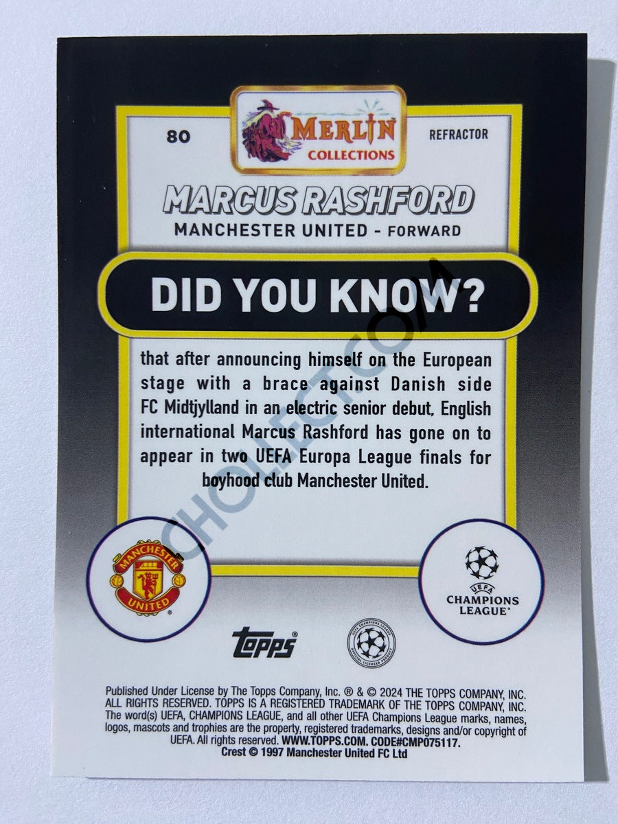 Marcus Rashford - Manchester United 2023-24 Topps Merlin Refractor #80