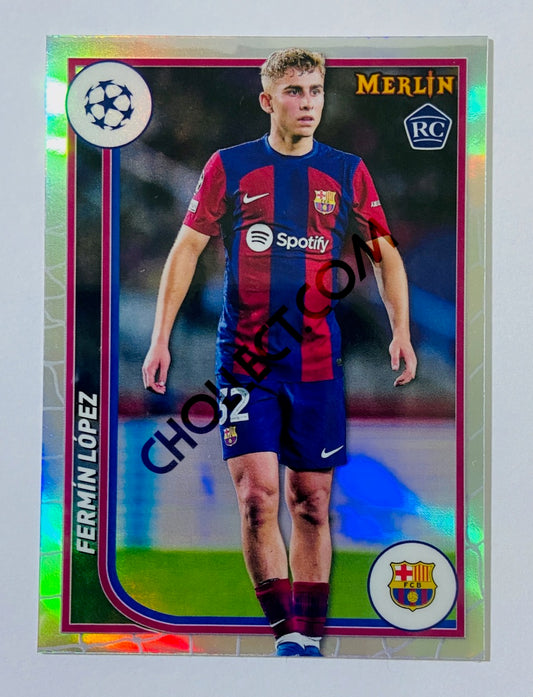 Fermin Lopez - FC Barcelona 2023-24 Topps Merlin Refractor RC Rookie #39