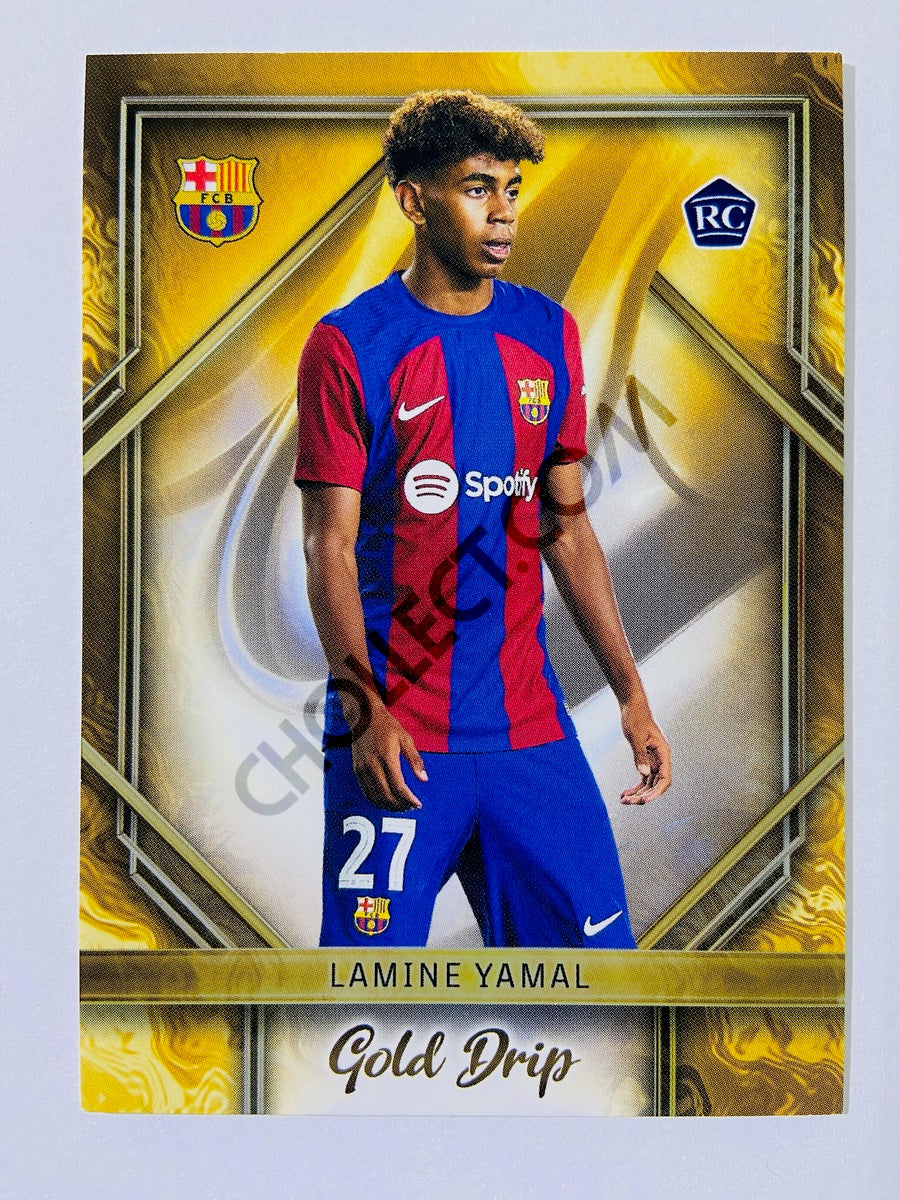 Lamine Yamal – FC Barcelona 2023-24 Topps FC Barcelona Official Team Set Gold Drip RC Rookie #GD-5