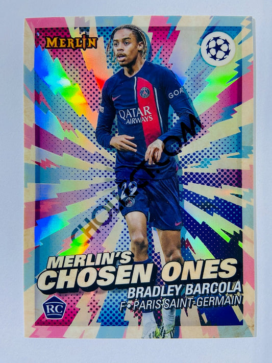 Bradley Barcola – Paris Saint-Germain 2023-24 Topps Merlin Merlin's Chosen Ones RC Rookie Insert #MC-9