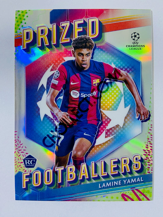 Lamine Yamal – FC Barcelona 2023-24 Topps Finest UEFA Club Competitions Prized Footballers RC Rookie #PF-8