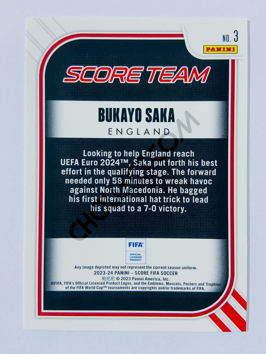 Bukayo Saka – England 2023-24 Panini Score FIFA Score Team Insert #3